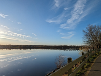 Photo of a stunning morning view at the Wolastoq (St. John River) from downtown. Taken by Mitchell Parkinson.